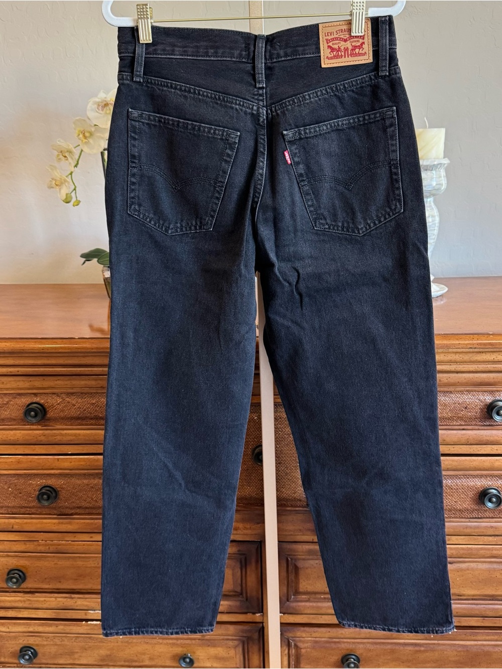 Levi’s 94 Baggy Jeans Black Wash Size 28 High Rise Wide Leg - Picture 7 of 10